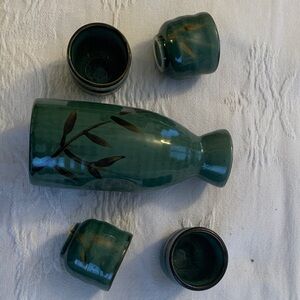 Green Ceramic Sake Set